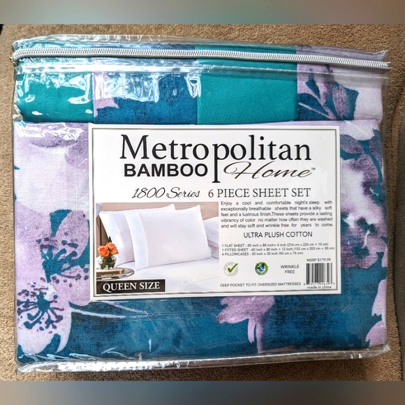 Metropolitan Bedding Queen Metropolitan Bamboo Sheet Set 6 Pieces